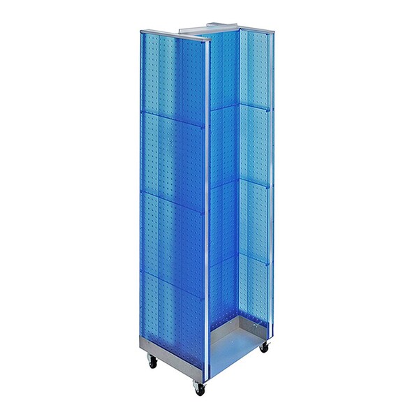 H-Unit Pegboard Floor Display on Wheeled Base. Panel Size: 16''W x 60''H